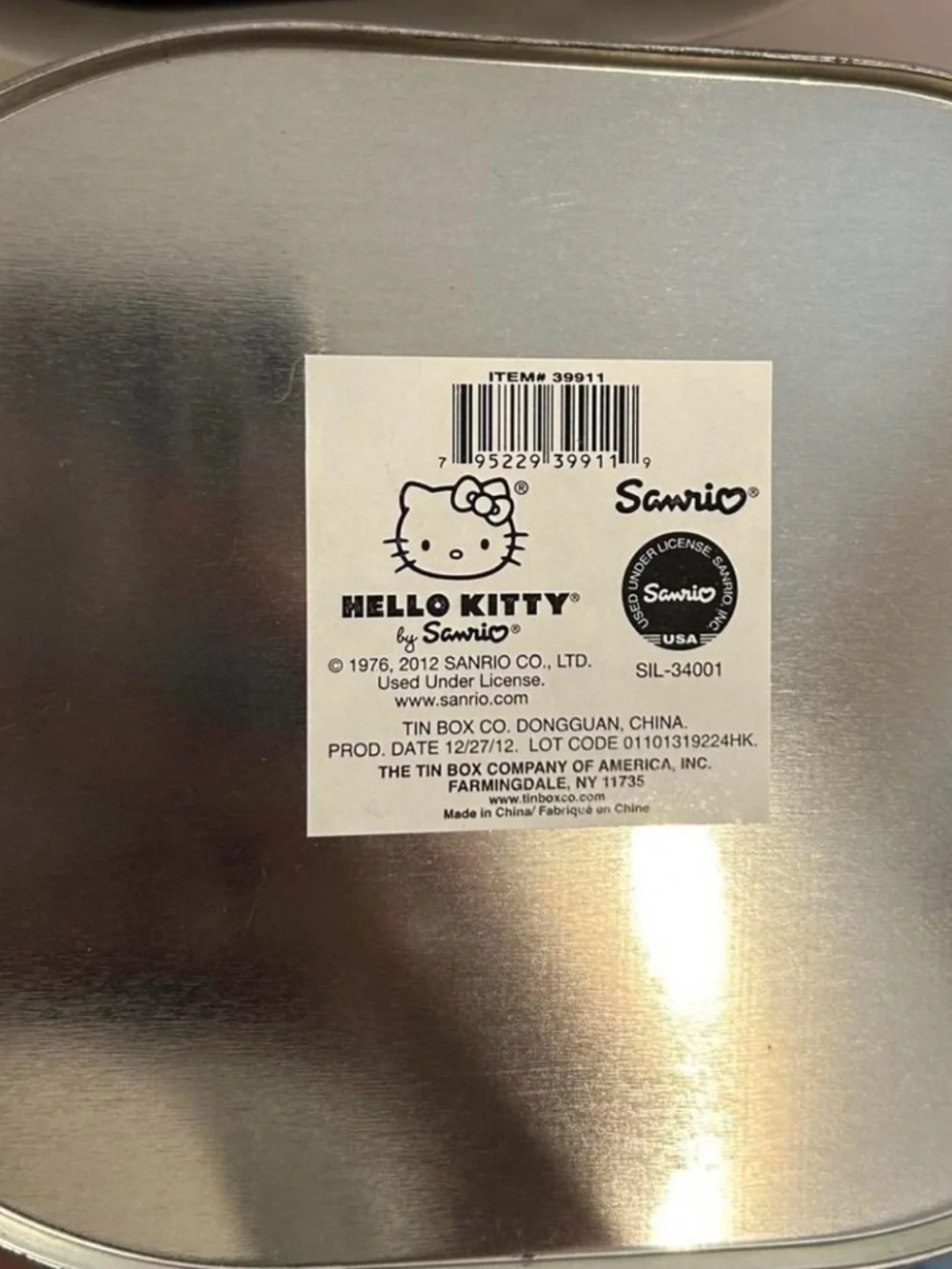 Sanrio Hello Kitty Storage Metal Tin - Red Lid